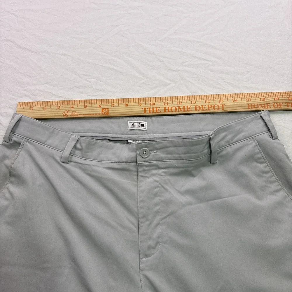 Adidas Pants Men 38x32  gray  Straight Golf Flat Front  Climacool PERFORMANCE